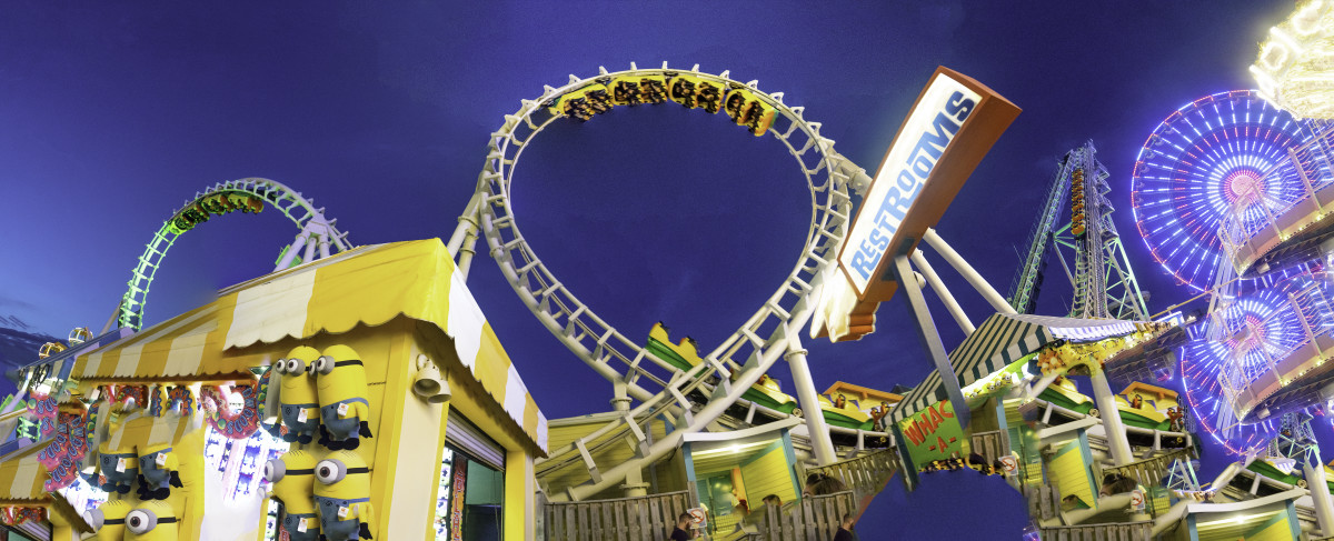 Roller Coaster at Night by Alan Powell 