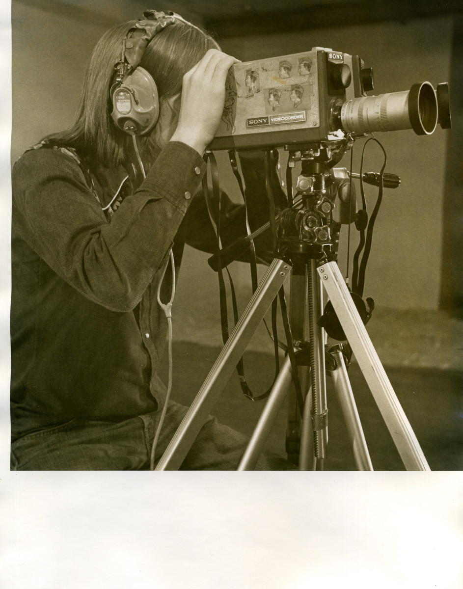 Video set up for stereo video 1974 by Alan Powell 