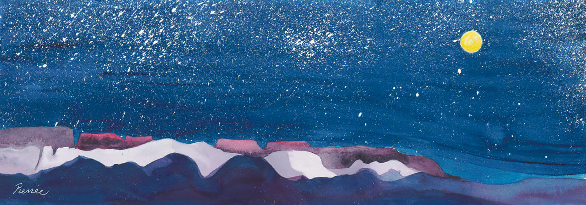 Moonlight Over Vermillion Cliffs by Cheryl Renee Long  Image: Original Plein Aire Painting