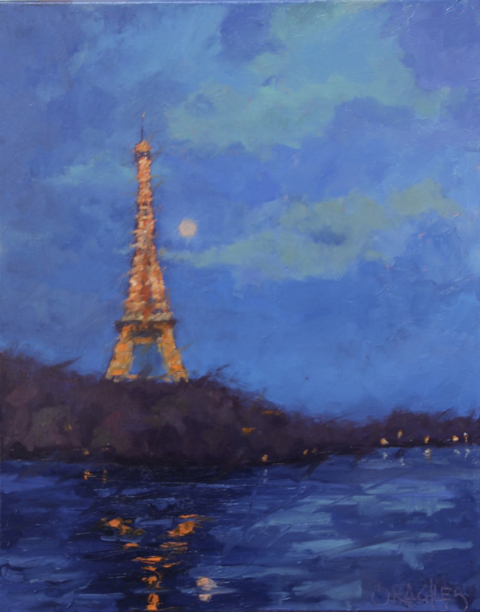 Moon Rising over Paris by Susie Rachles 