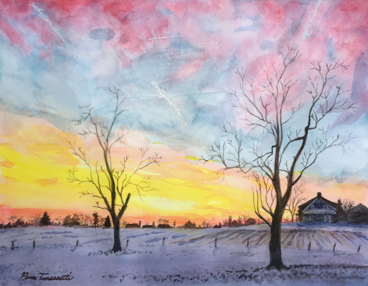 Snowy Sunset in Lancaster by Penn A. Tomassetti 