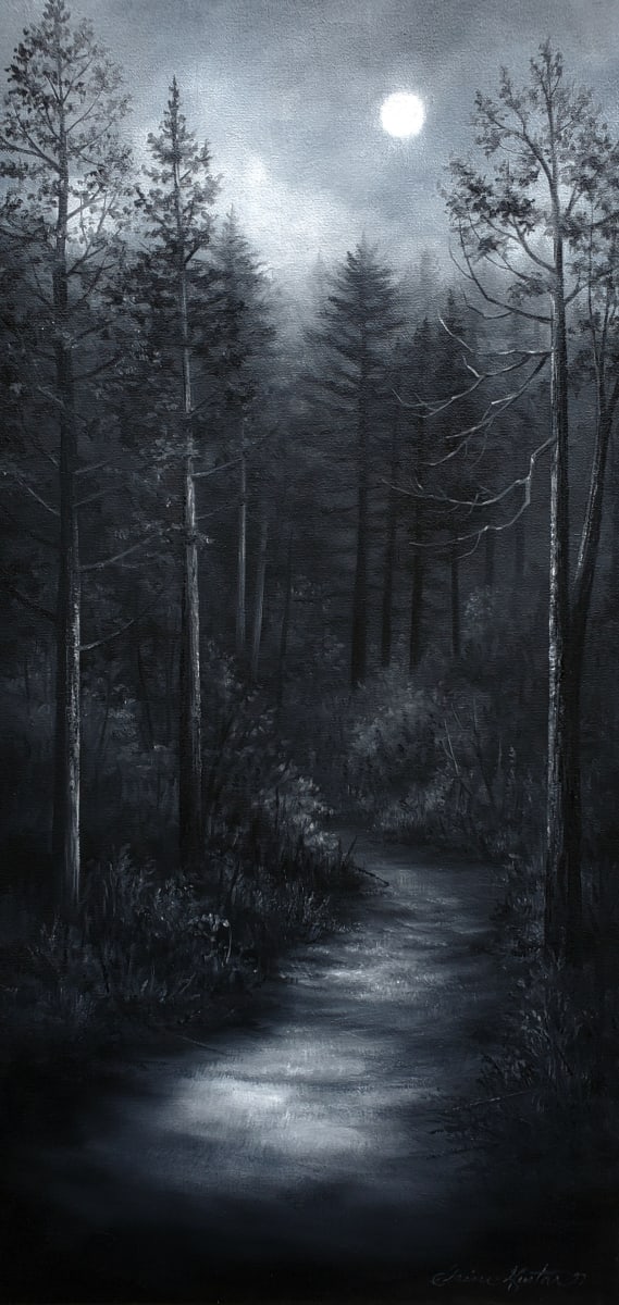 " Moonlight Walk" by Elaine Guitar  Image: Honoured to have this painting received People's Choice at Perch 'n' Paint 