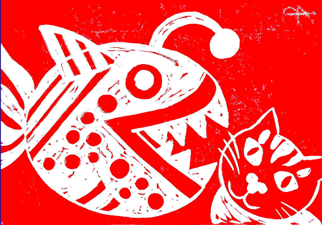 Angler with Fish Red, Image 1.