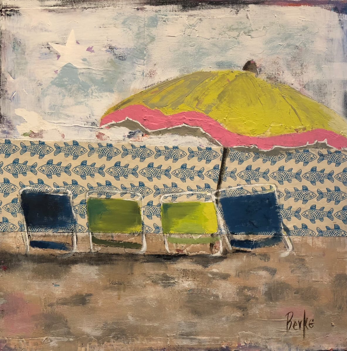 By the Sea by jane berke  Image: Mixed media gulf scene