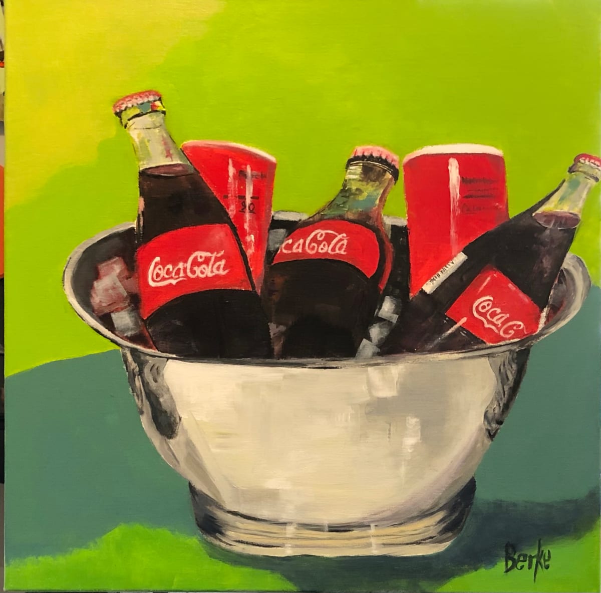 Things Go Better With…  Image: Coke bottles in a silver bowl available @ Sloan Home and Gallery, Buckhead, GA