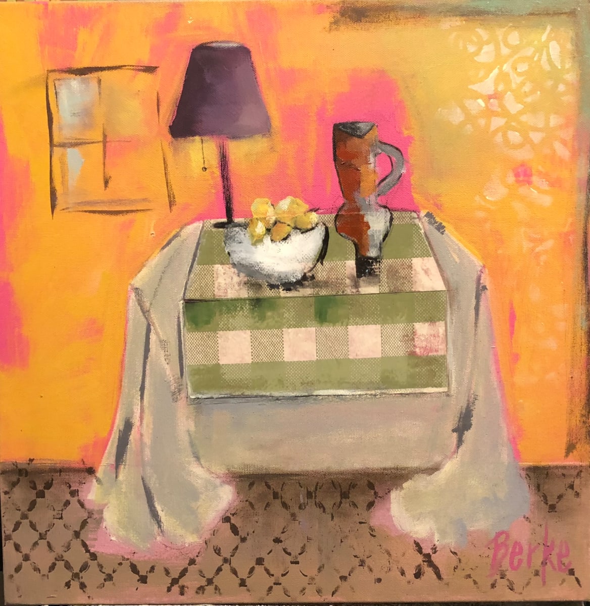 Dining in Provence by jane berke  Image: Tabletop with green/white checkered cloth