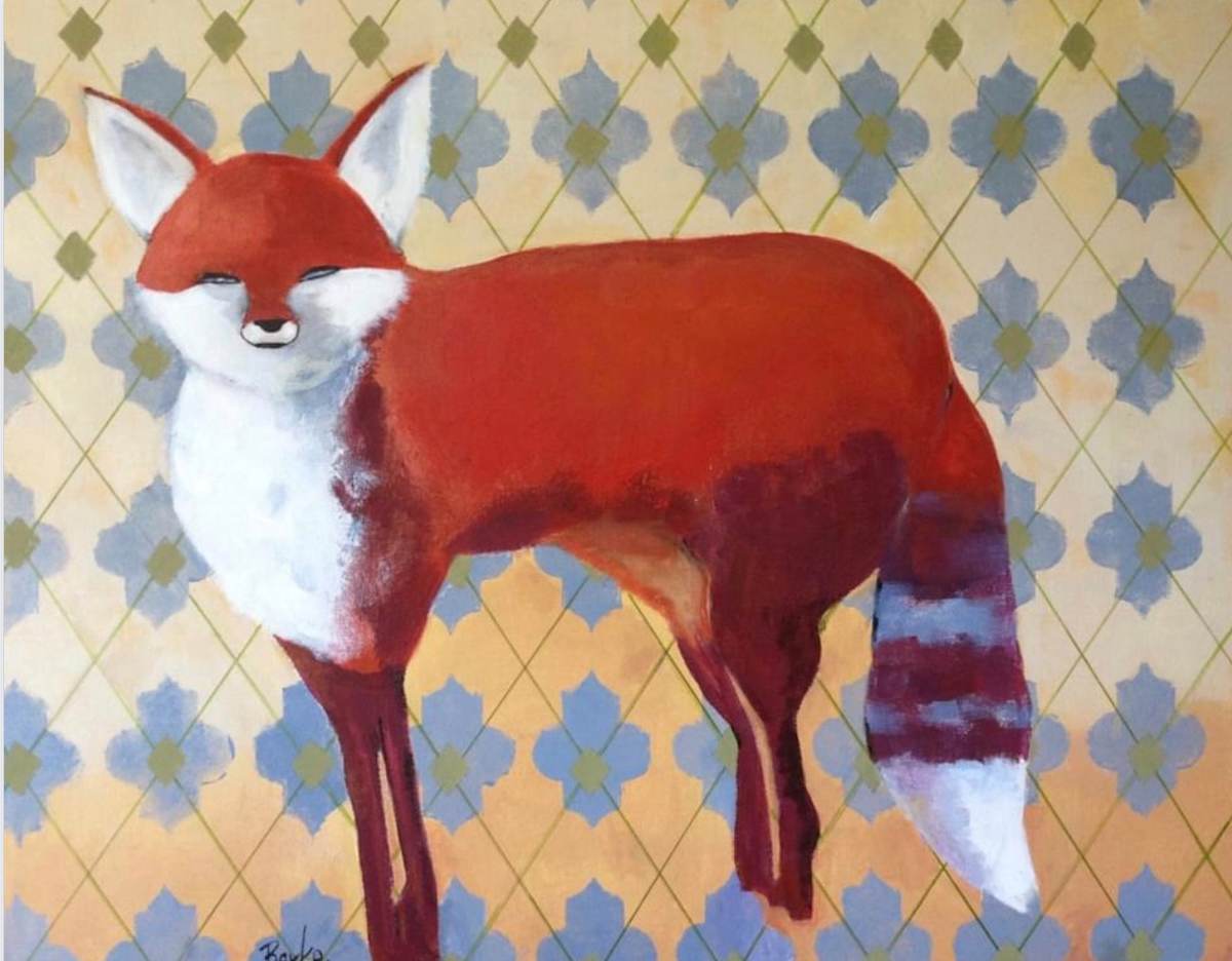 Fox on Socks by jane berke  Image: Foxy fox on Argyle pattern
