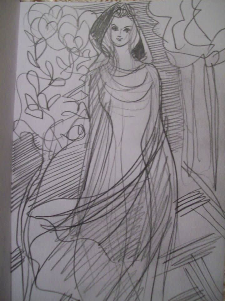 Lady in the garden by Gallina Todorova 