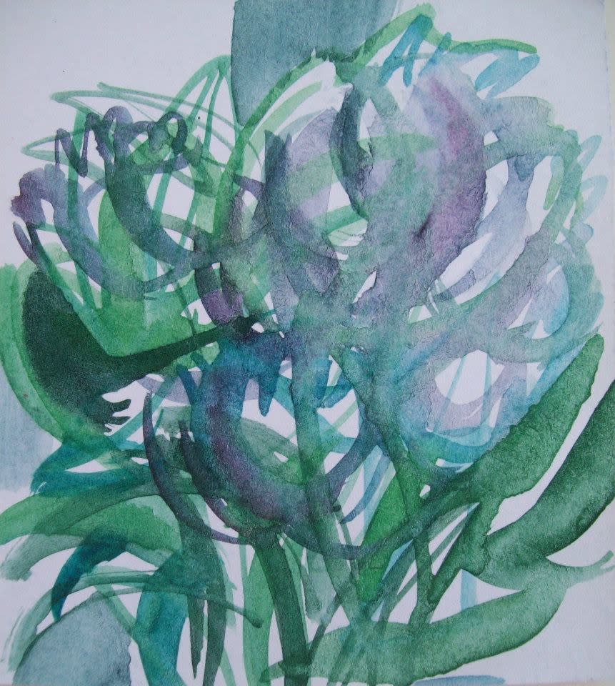 Watercolour Sketch in green by Gallina Todorova 