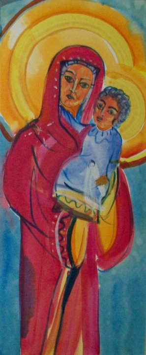 Holy Mother - from the Karpino Monastery Tripthych by Gallina Todorova 
