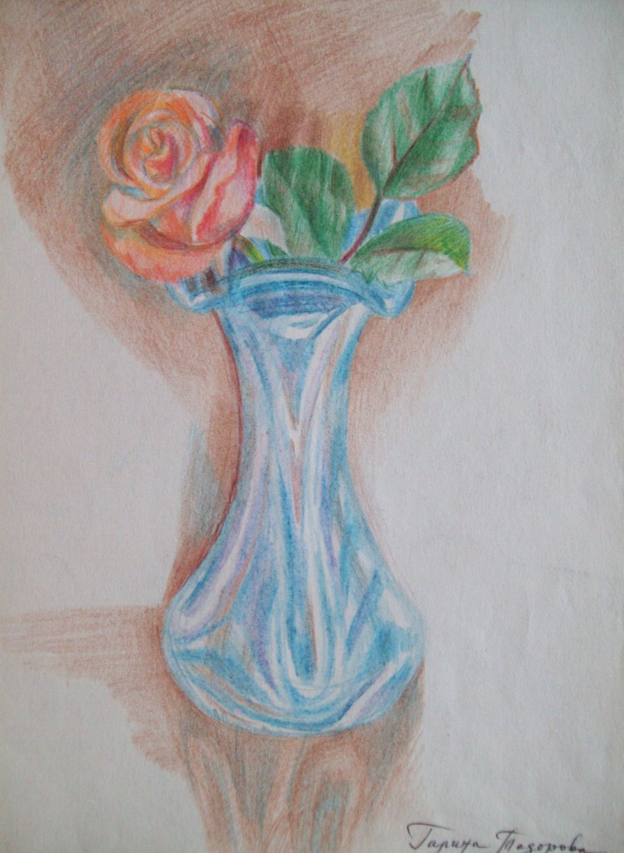 Vase with a rose by Gallina Todorova 