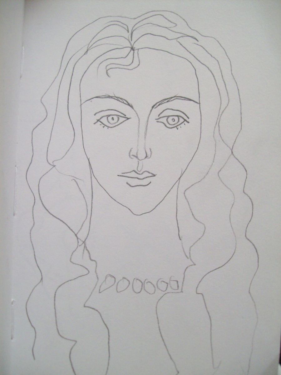 Young woman with neckless by Gallina Todorova 