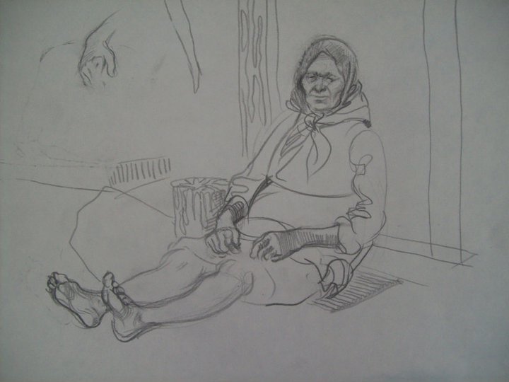 Grandmother Nickolina, resting under the sun by Gallina Todorova 