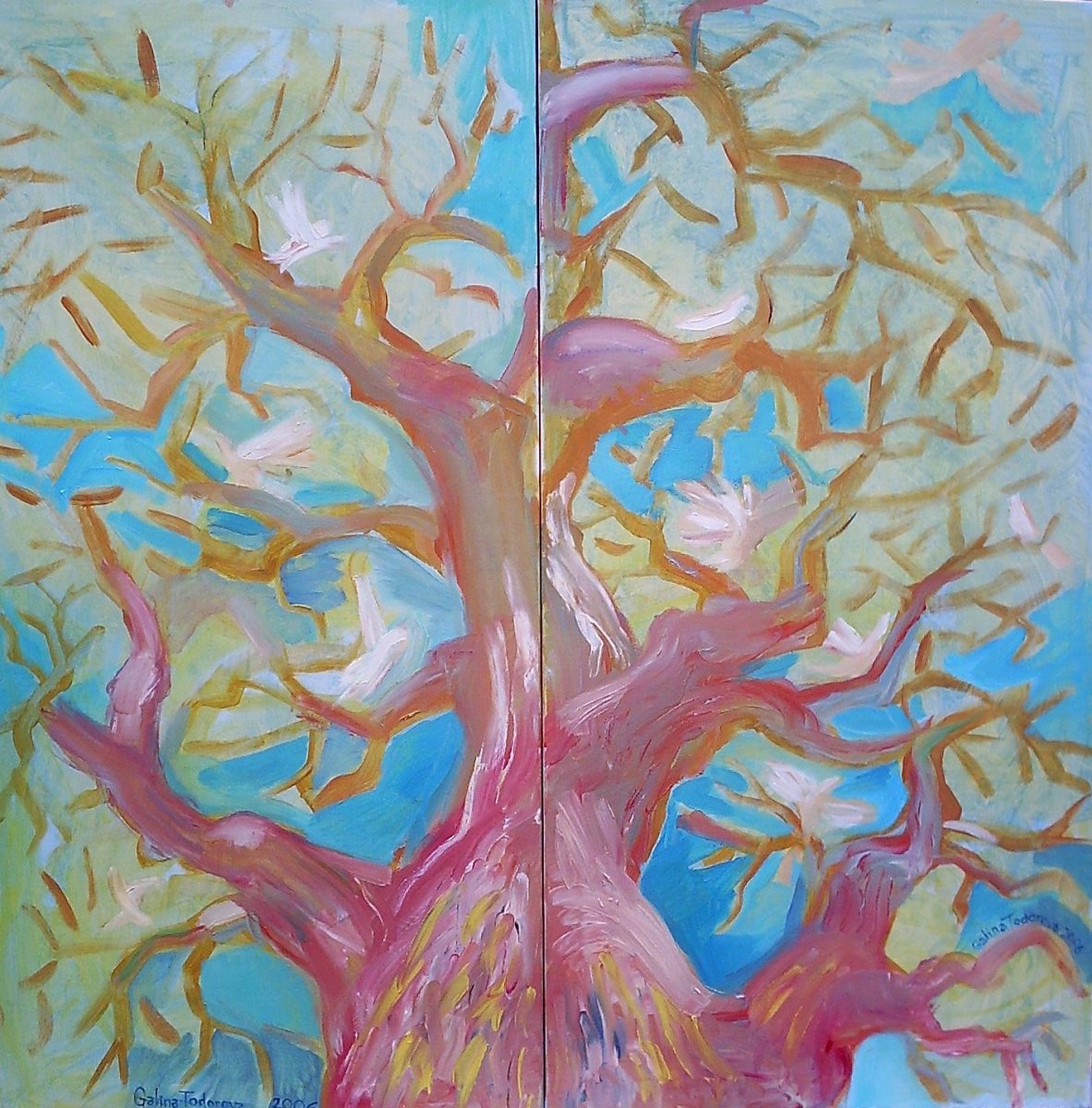 Wedding Tree - dipthych by Gallina Todorova 