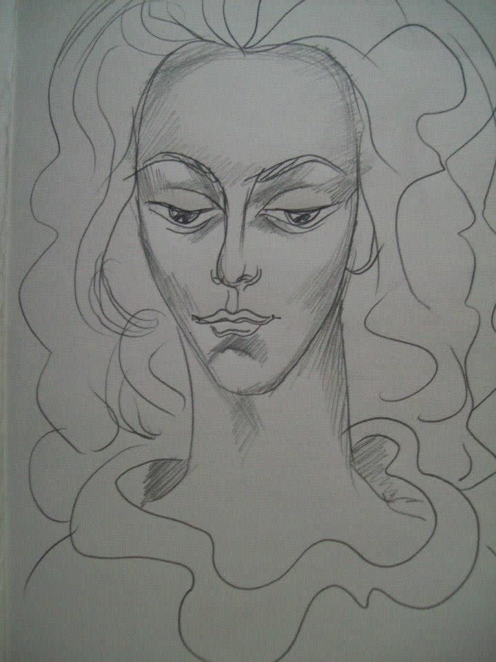 Young woman with curly hair by Gallina Todorova 