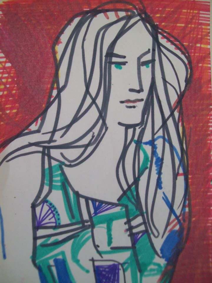 Portrait with red background  by Gallina Todorova, Image 1.