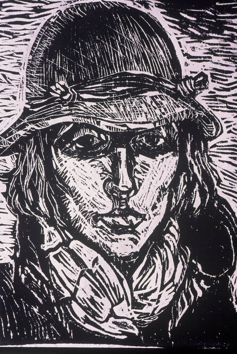 Selfportrait with a hat by Galina Todorova 