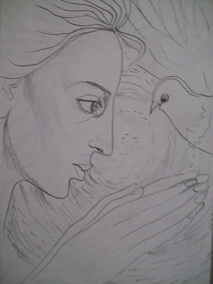 Young Lady with a dove by Gallina Todorova, Image 1.