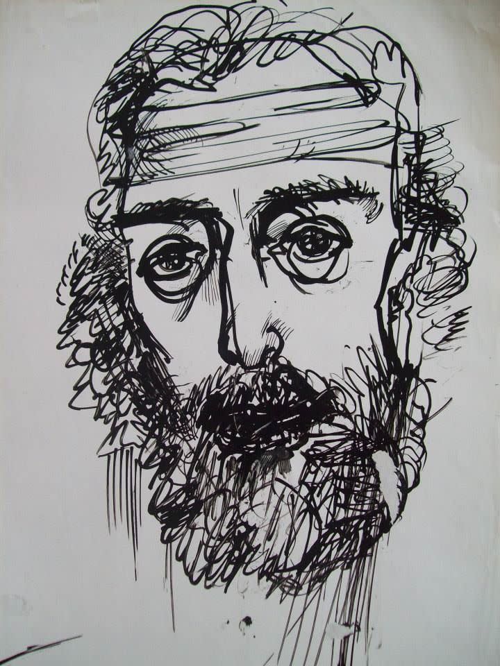 Bearded man with head band by Gallina Todorova 