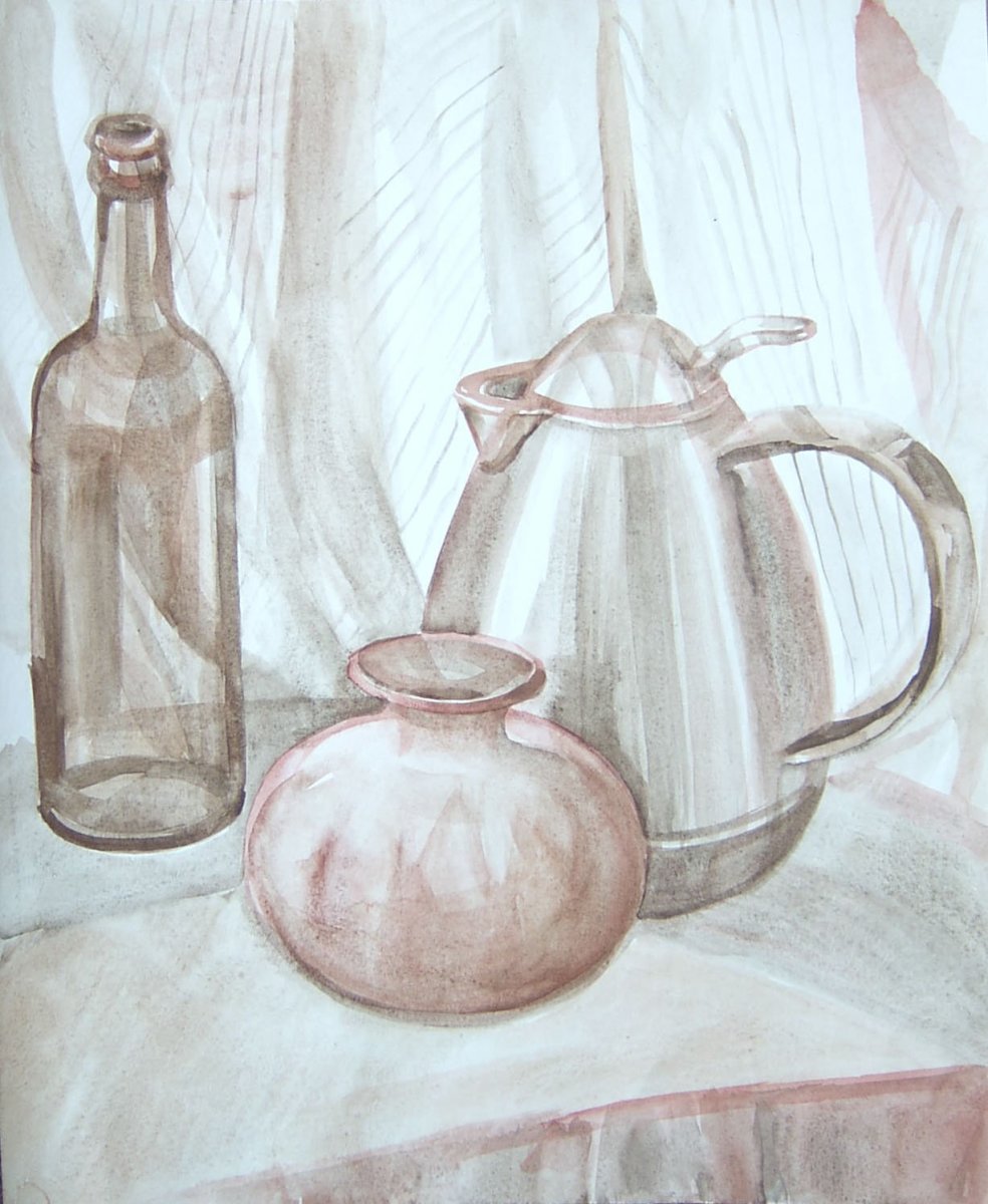 Still life with stripes fabric by Gallina Todorova 