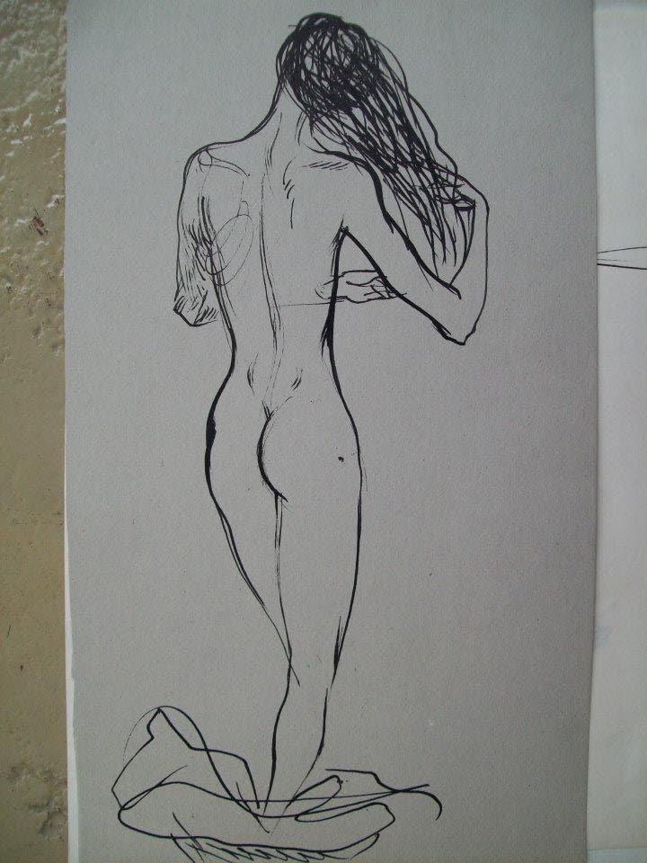 Nude girl/ Out of bathrobe by Gallina Todorova 