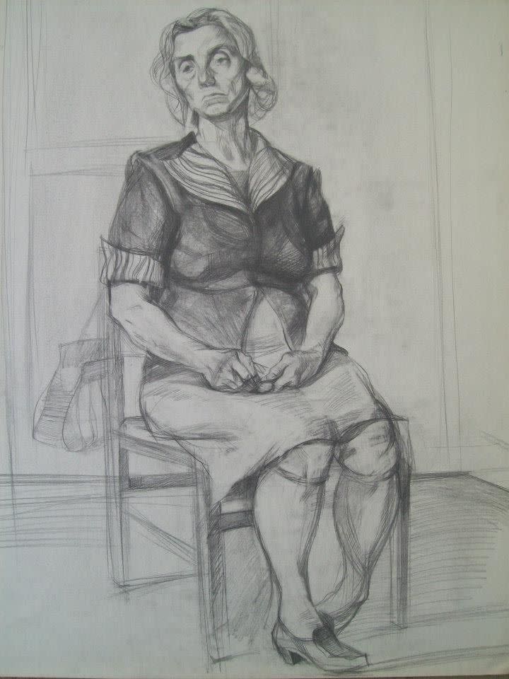 Model at the Art Academy in Sofia by Gallina Todorova 