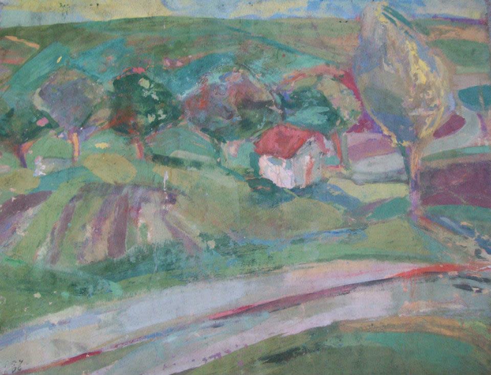 Small house in the field by Gallina Todorova 