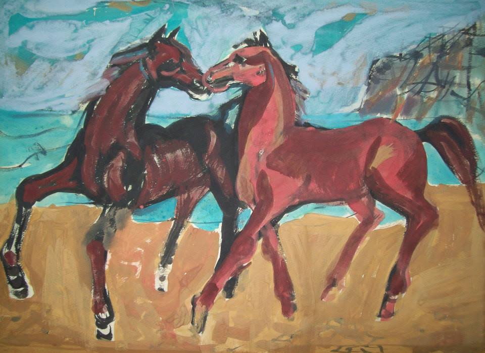 Horses at the beach by Gallina Todorova 