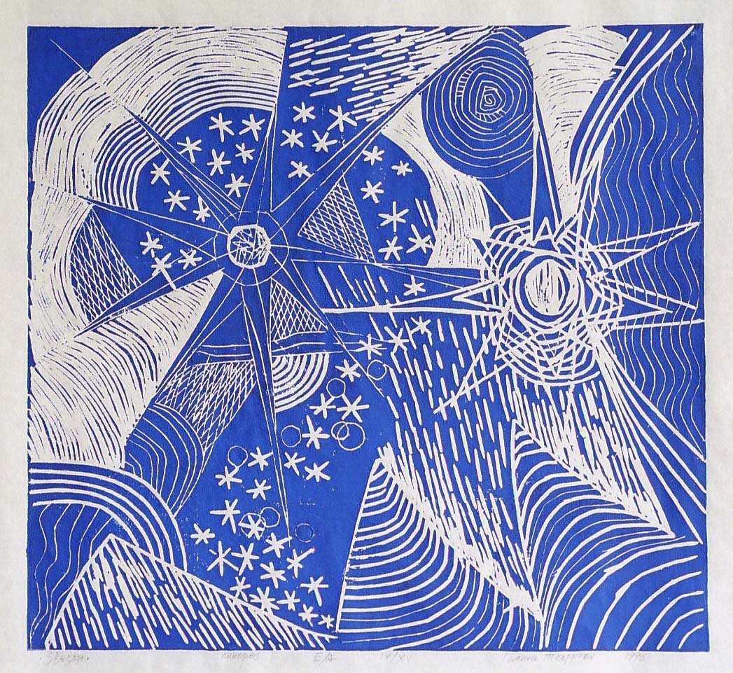 Stars - blue ink by Gallina Todorova 