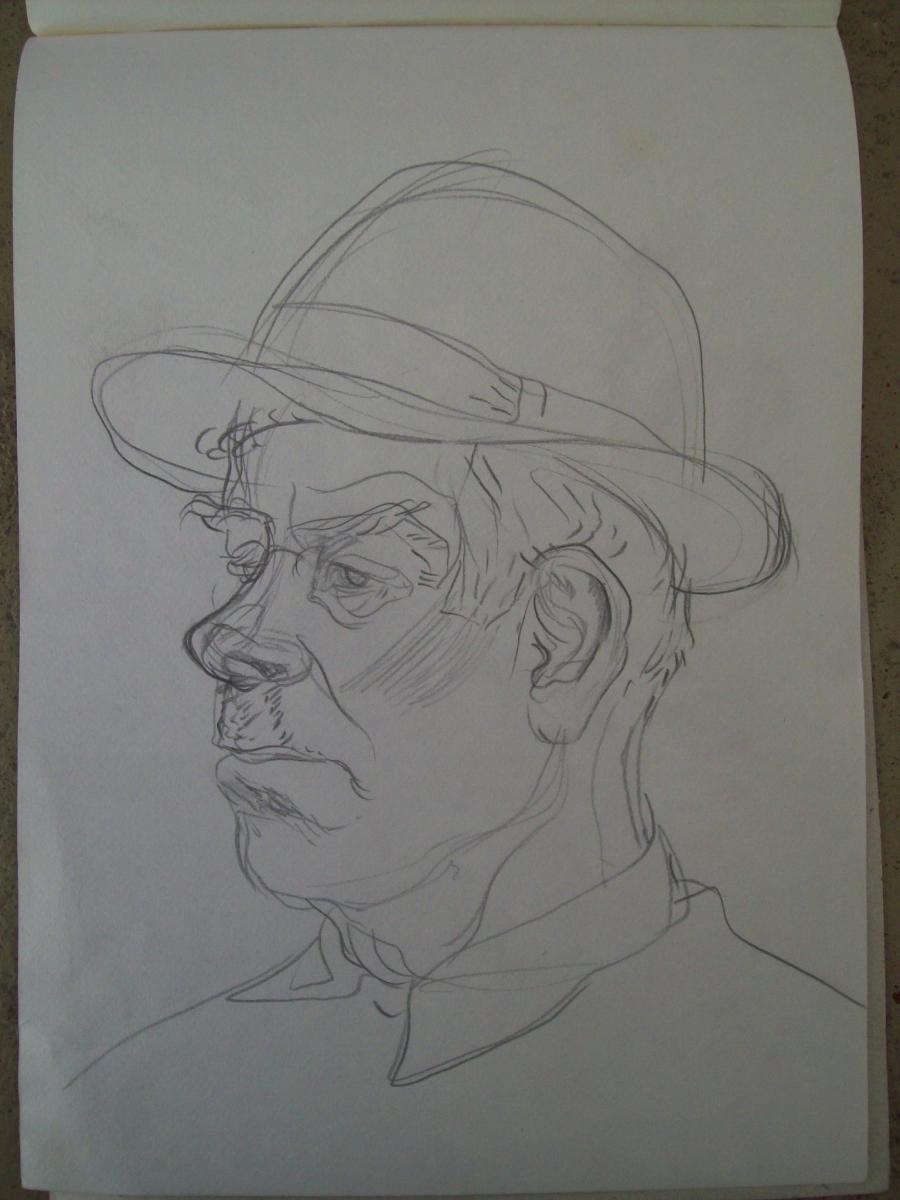 Grandfather Kostadin with a hat by Gallina Todorova 