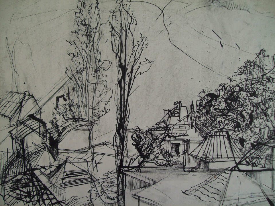 Poplars above the rooves by Gallina Todorova 