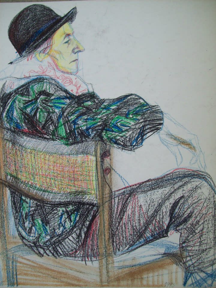 Model at the Art Academy in Sofia - pastel by Gallina Todorova 