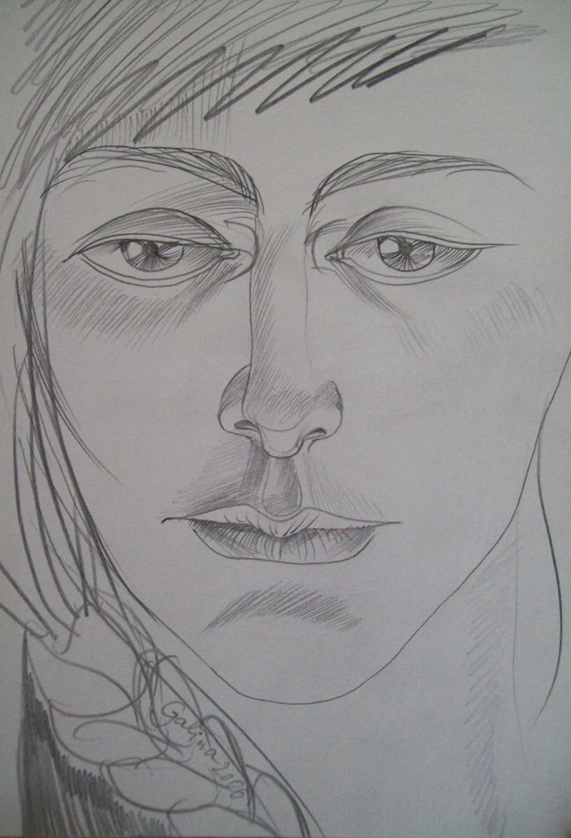Sad girl with a braid by Gallina Todorova, Image 1.