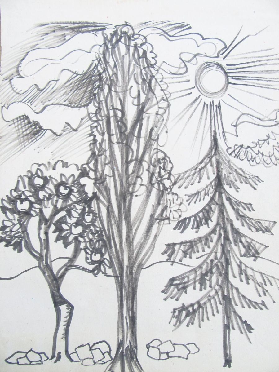 Sun with tree kinds by Gallina Todorova 