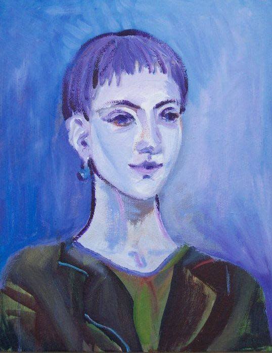 Selfportrait in blue by Gallina Todorova 