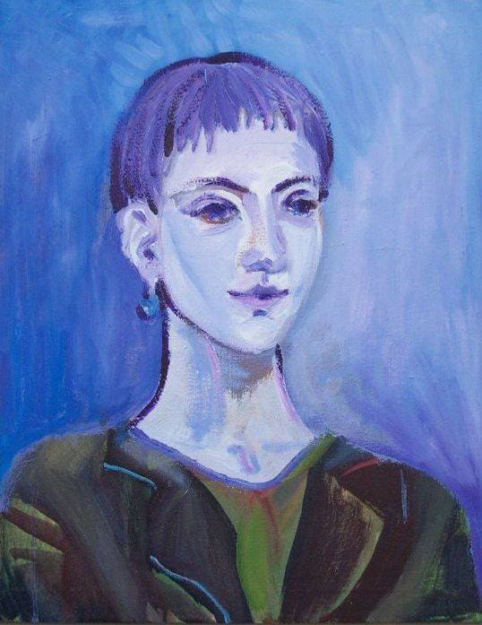 Selfportrait in blue by Gallina Todorova, Image 1.