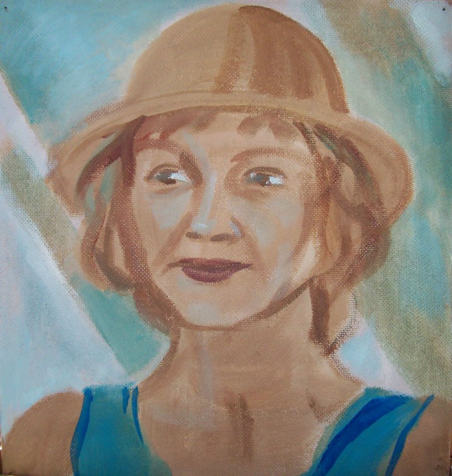 My mother with a hat - 70th Birthday by Gallina Todorova 