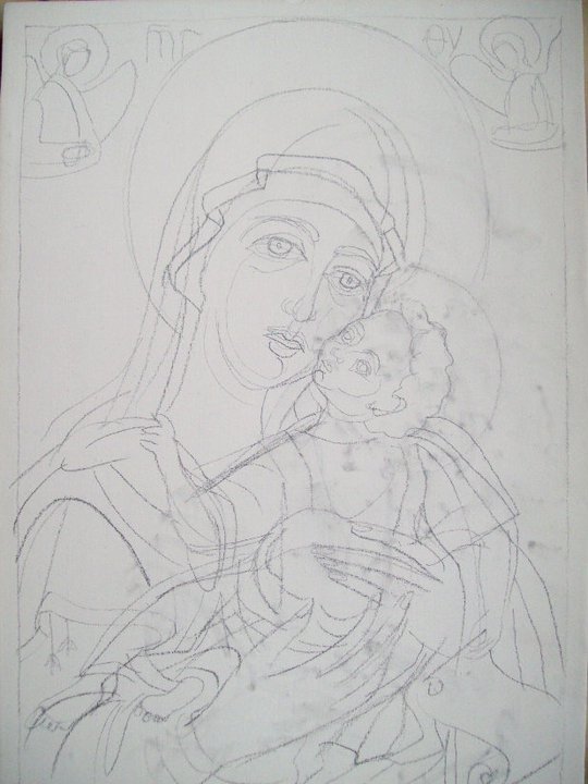 Preliminary drawing for an icon by Gallina Todorova 