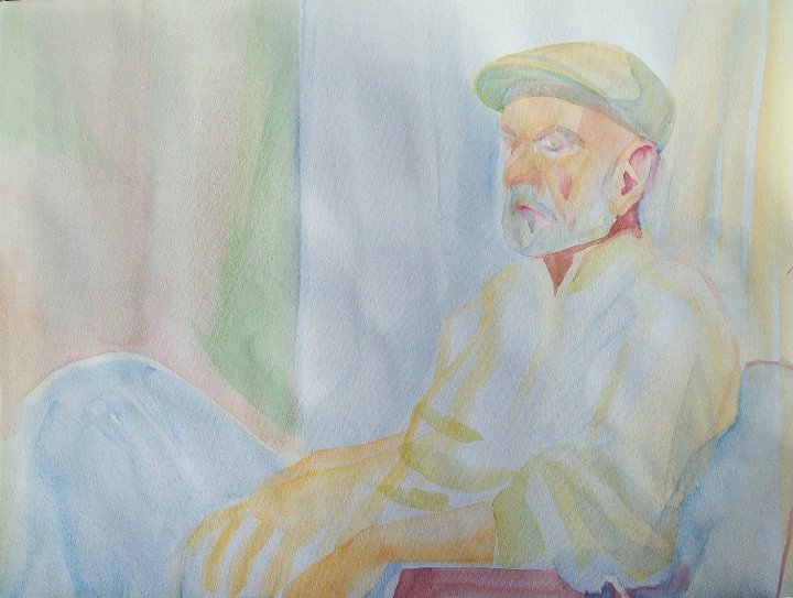 Man with beard and a cap at the St Louis Artists Guild by Gallina Todorova 