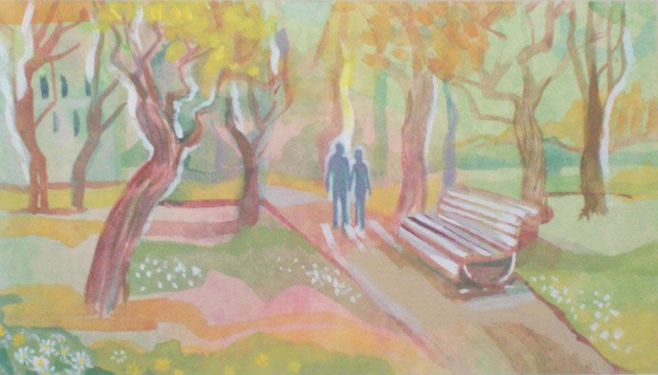 Lovers in the park by Gallina Todorova 