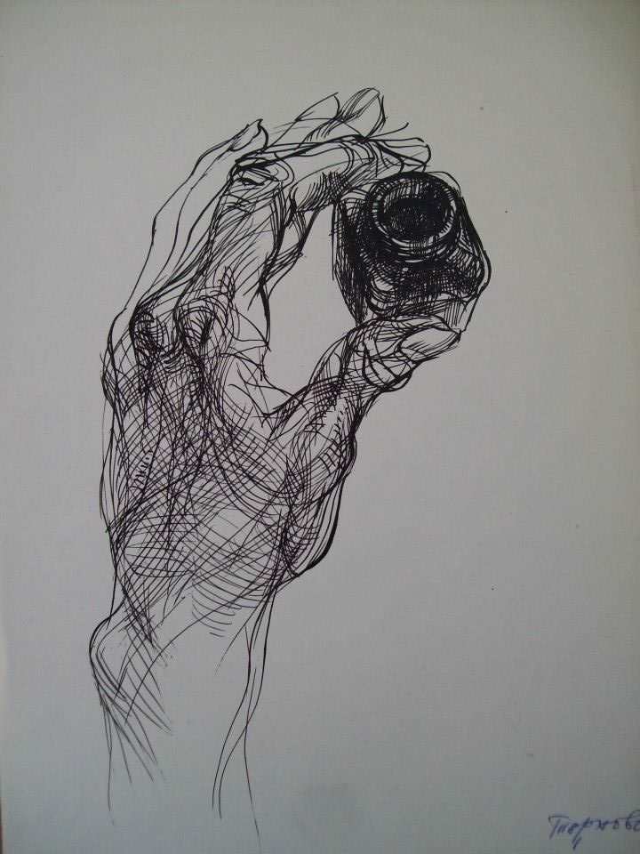 Hand with ink bottle by Gallina Todorova, Image 1.