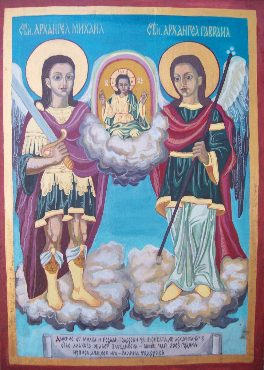 Archangels with Jesus Christ by Gallina Todorova 