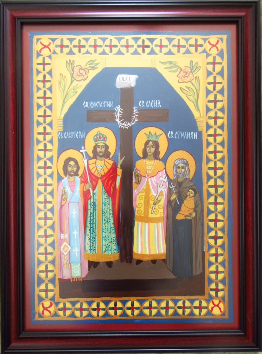 St Konstantin and Elena with St Stilian and St Elevteriy by Galina Todorova 