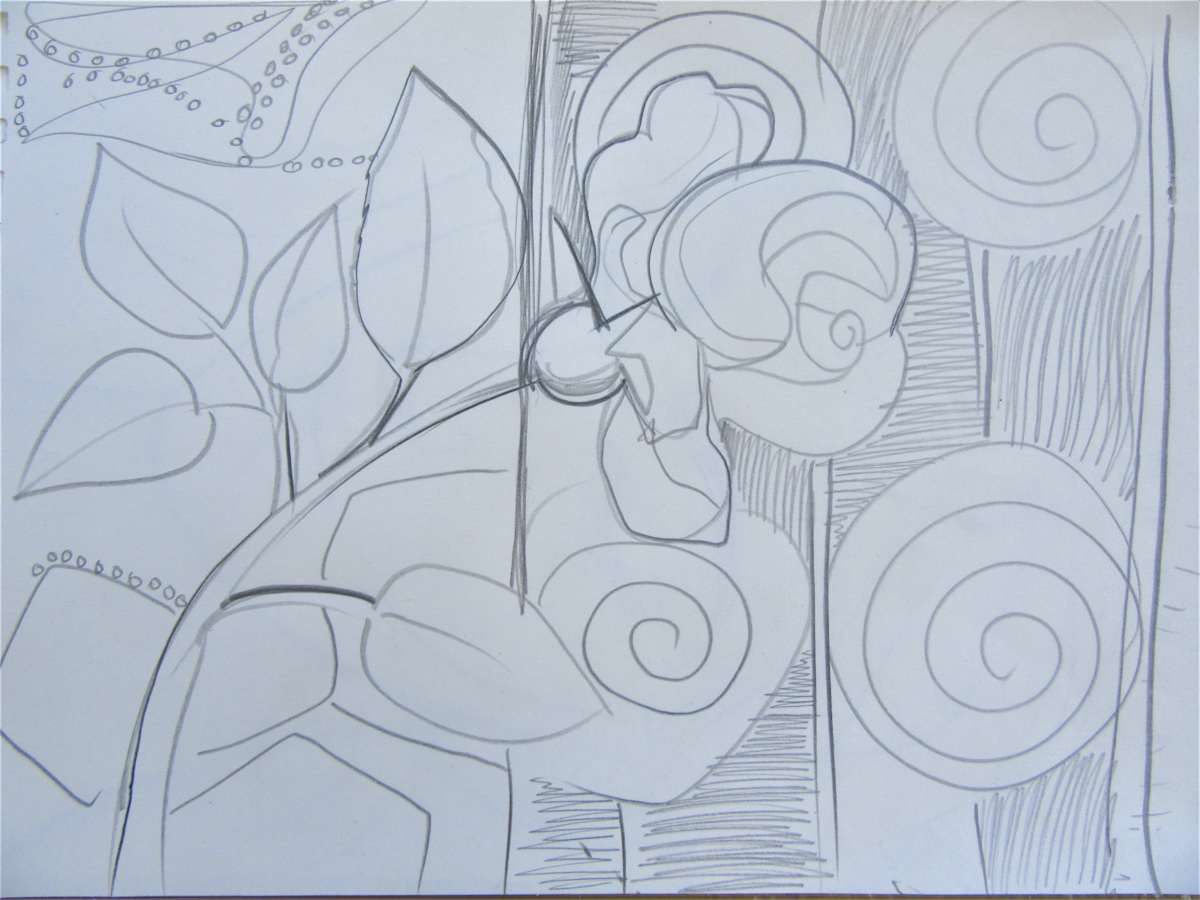 Rose next to a wall, Image 1.
