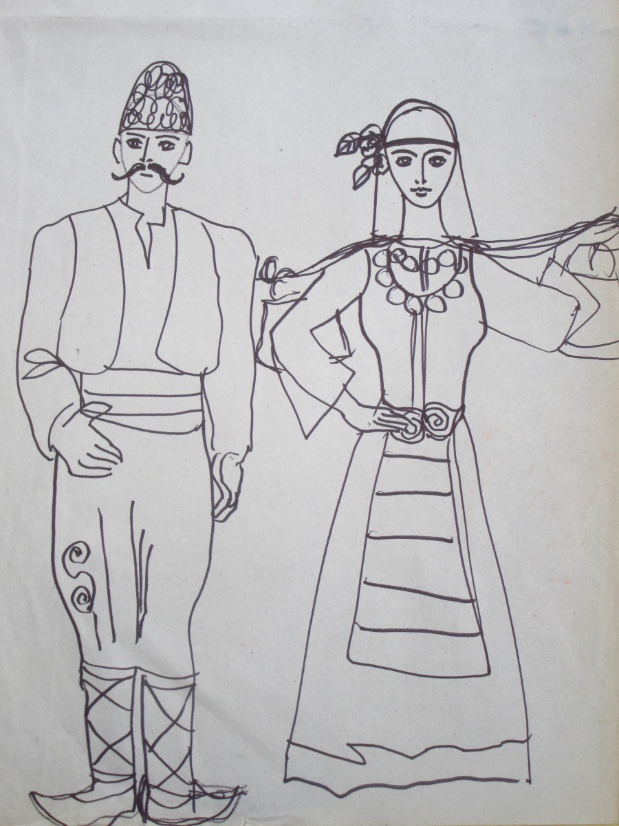 Bulgarian Folk Couple by Gallina Todorova 