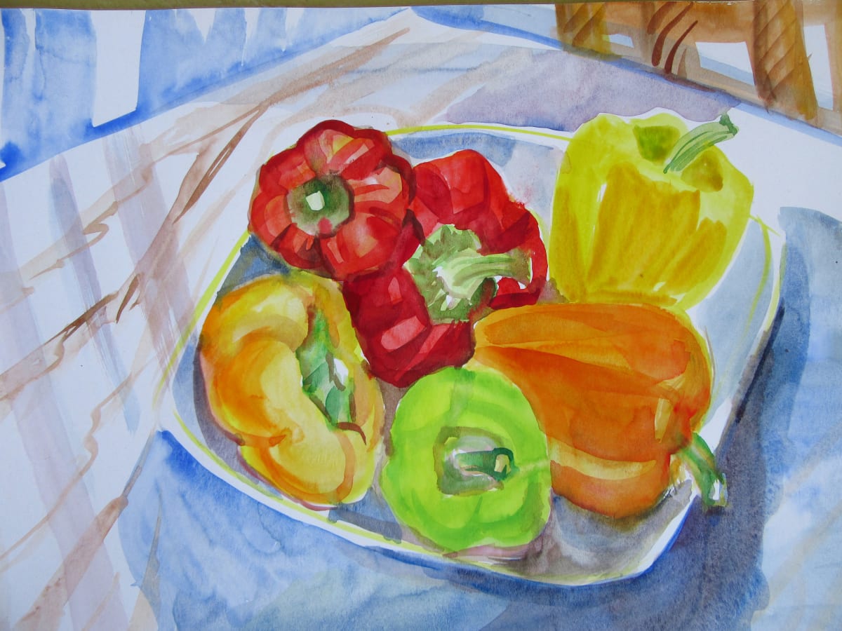 Peppers in a plate by Gallina Todorova 