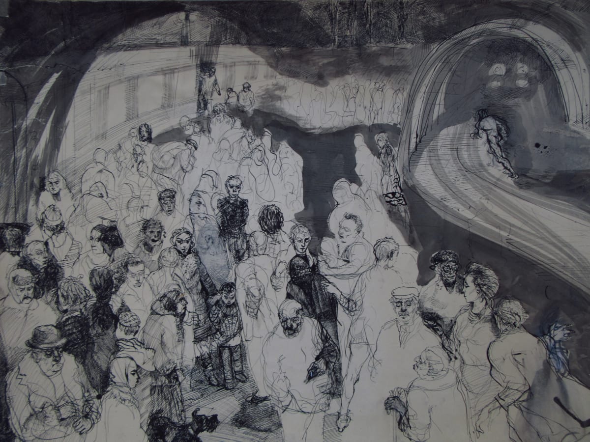 Railway Station/ Last Judgement by Galina Todorova  Image: Nomination for the Plovdiv Artists Union Annual Exhibition Graphics Prize 2023