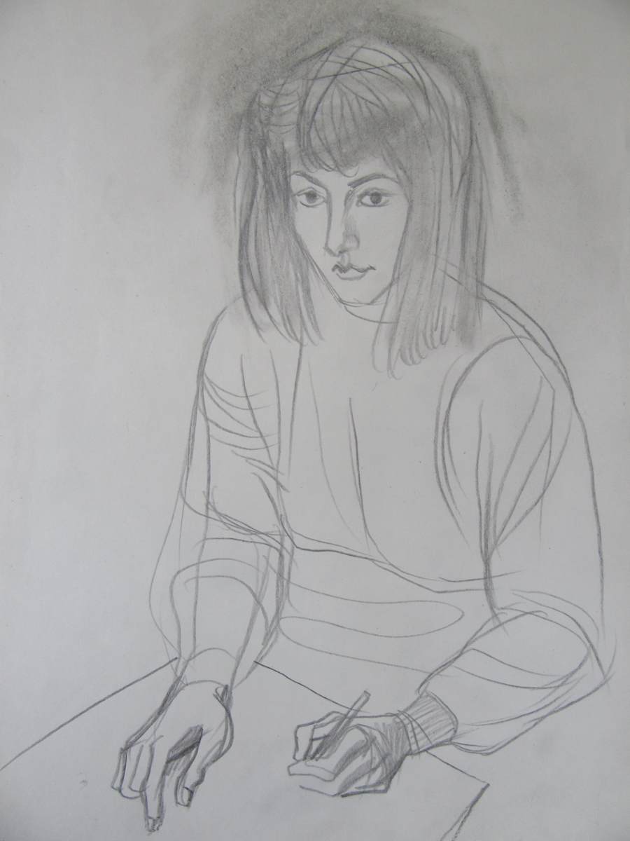 Selfportrait sketching by Gallina Todorova, Image 1.
