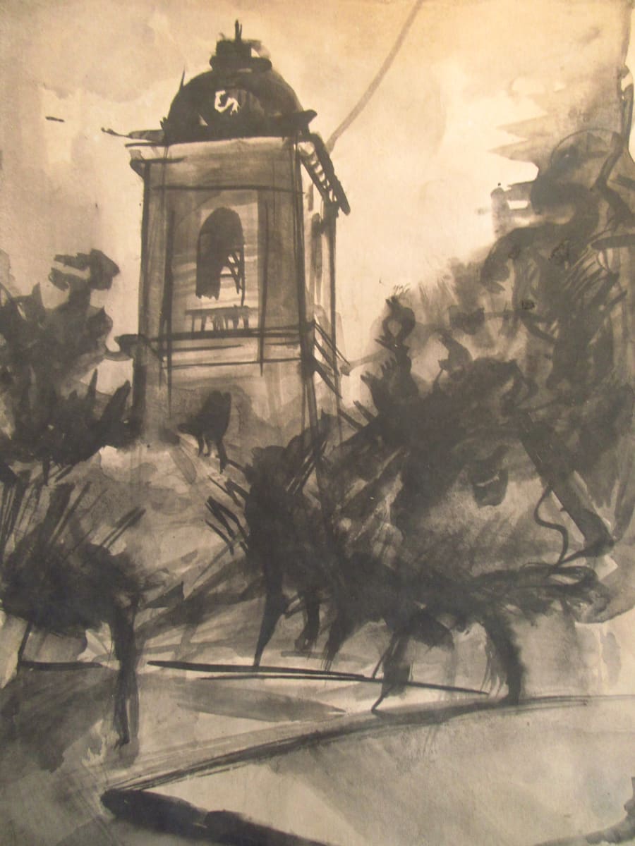 Landscape with a bell tower by Gallina Todorova 