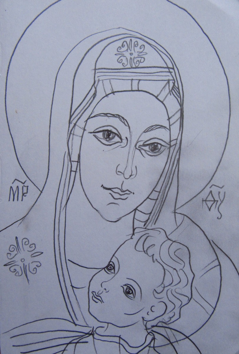 Holy Mother with Jesus child by Gallina Todorova 